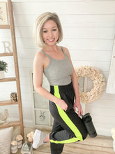 Load image into Gallery viewer, Ash Grey Tricot Track Joggers With Neon Yellow Side Stripes
