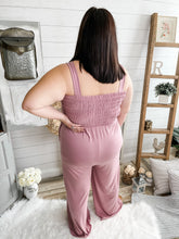 Load image into Gallery viewer, Plus Size Dusty Pink Smocked Jumpsuit
