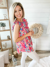 Load image into Gallery viewer, Floral Print Lilly Inspired Ruffled Top
