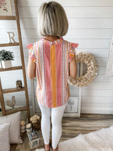 Load image into Gallery viewer, Aztec Ruffled Lightweight Top
