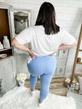 Load image into Gallery viewer, Spring Blue Athletic High Waisted Leggings
