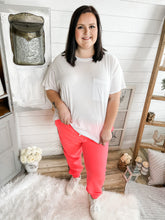 Load image into Gallery viewer, Coral Sweatpants with Leopard Side Stripes
