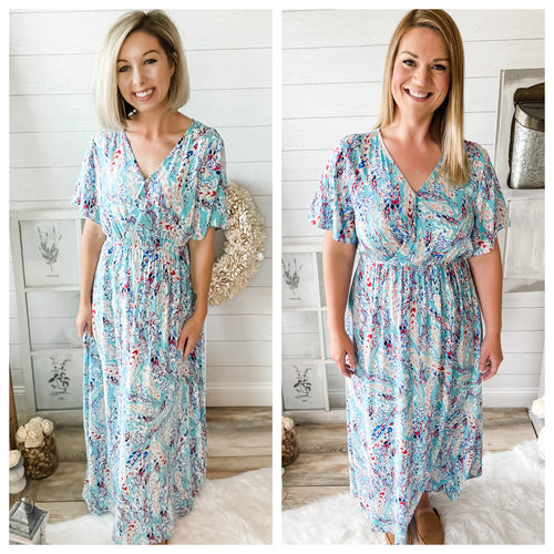 Floral Print Lilly Inspired Lightweight Maxi Dress
