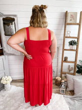 Load image into Gallery viewer, Red Smocked Tiered Dress
