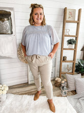 Load image into Gallery viewer, Plus Size Tie Front Paperbag Waist Pants
