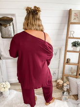 Load image into Gallery viewer, Waffle Knit Pants, Tank, &amp; Cardigan 3 Piece Set
