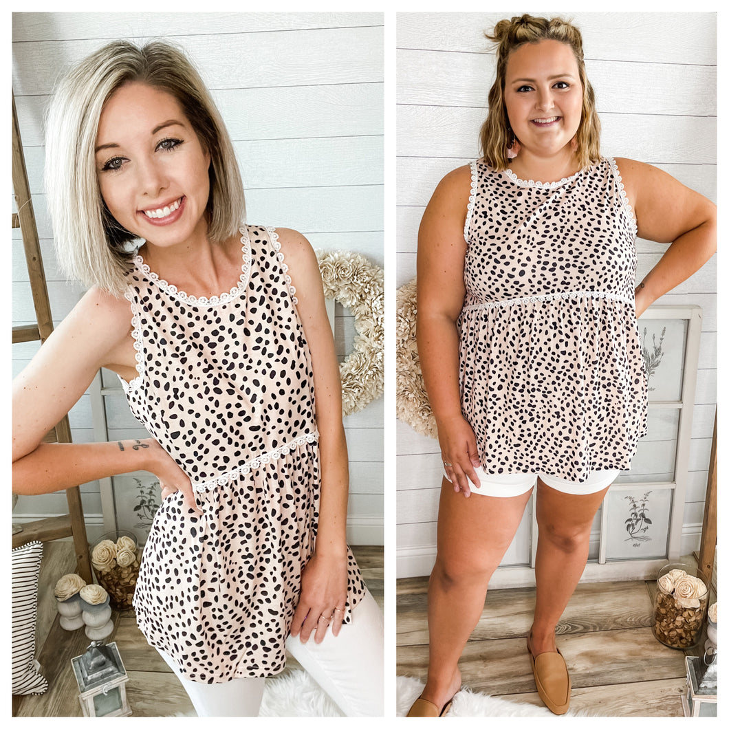 Leopard & Lace Tank Top