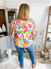 Load image into Gallery viewer, Floral Print Off Shoulder Bubble Sleeve Top

