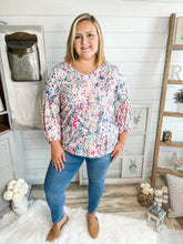 Load image into Gallery viewer, Floral Print Lilly Inspired Bubble Sleeve Top
