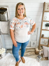 Load image into Gallery viewer, Floral and Striped Top
