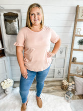 Load image into Gallery viewer, Peachy Pink Ruffled Sleeve Top
