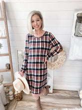 Load image into Gallery viewer, Plaid Dress With Suede Elbow Patches

