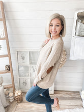 Load image into Gallery viewer, Suede Elbow Patched Sweater
