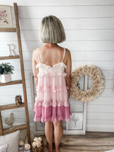 Load image into Gallery viewer, Ombre Swiss Dot Ruffled Tiered Dress

