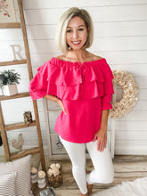 Load image into Gallery viewer, Ruffled Tiered Off Shoulder Top
