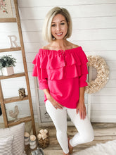 Load image into Gallery viewer, Ruffled Tiered Off Shoulder Top
