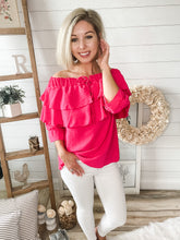 Load image into Gallery viewer, Ruffled Tiered Off Shoulder Top
