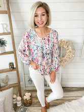Load image into Gallery viewer, Floral Print Lilly Inspired Bubble Sleeve Top
