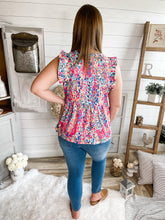 Load image into Gallery viewer, Babydoll V Neck Floral Print Lilly Inspired Ruffled Top
