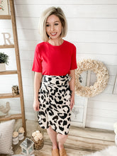 Load image into Gallery viewer, High Waisted Leopard Print Wrap Tie Midi Skirt
