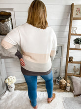 Load image into Gallery viewer, Colorblock V Neck Sweater
