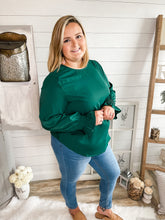 Load image into Gallery viewer, Hunter Green Bubble Sleeve Top
