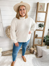 Load image into Gallery viewer, Vanilla Bean Button Sleeve Ribbed Turtleneck Sweater

