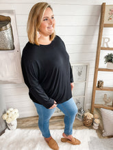 Load image into Gallery viewer, Black Long Sleeve Cut Out Back Top
