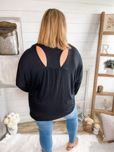 Load image into Gallery viewer, Black Long Sleeve Cut Out Back Top
