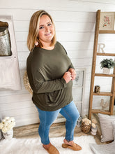 Load image into Gallery viewer, Olive Long Sleeve Cut Out Back Top
