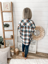 Load image into Gallery viewer, Blue and Copper Plaid Shacket
