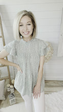 Load and play video in Gallery viewer, Cheetah Spotted Ruffled Sleeve Babydoll Top
