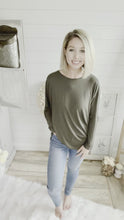 Load and play video in Gallery viewer, Olive Long Sleeve Cut Out Back Top
