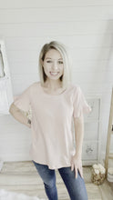 Load and play video in Gallery viewer, Peachy Pink Ruffled Sleeve Top
