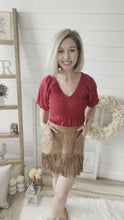 Load and play video in Gallery viewer, Brown Tassel Mini Skirt

