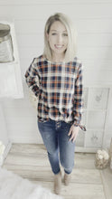 Load and play video in Gallery viewer, Plaid Top With Tie Up Sleeves
