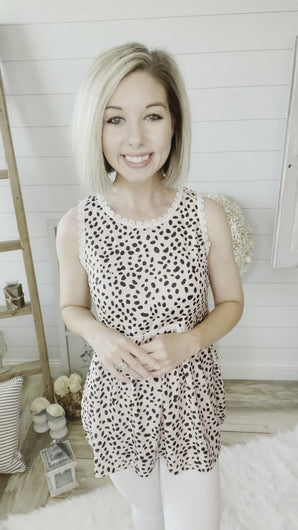 Leopard & Lace Tank Top