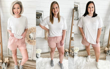 Load image into Gallery viewer, Mauve French Terry Drawstring Shorts
